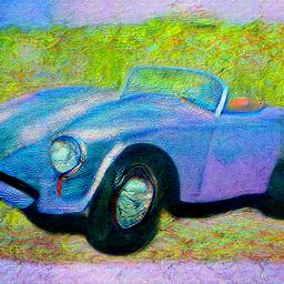 generated: a painting of a sport car in the style of Monet #0